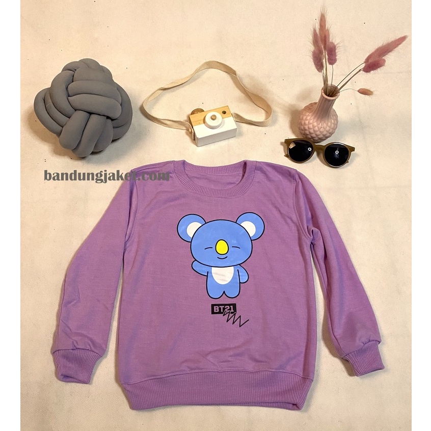 SWEATER ANAK CREW NECK BT21W PANDA // SWEATER BASIC ANAK BTS KOREA KEREN