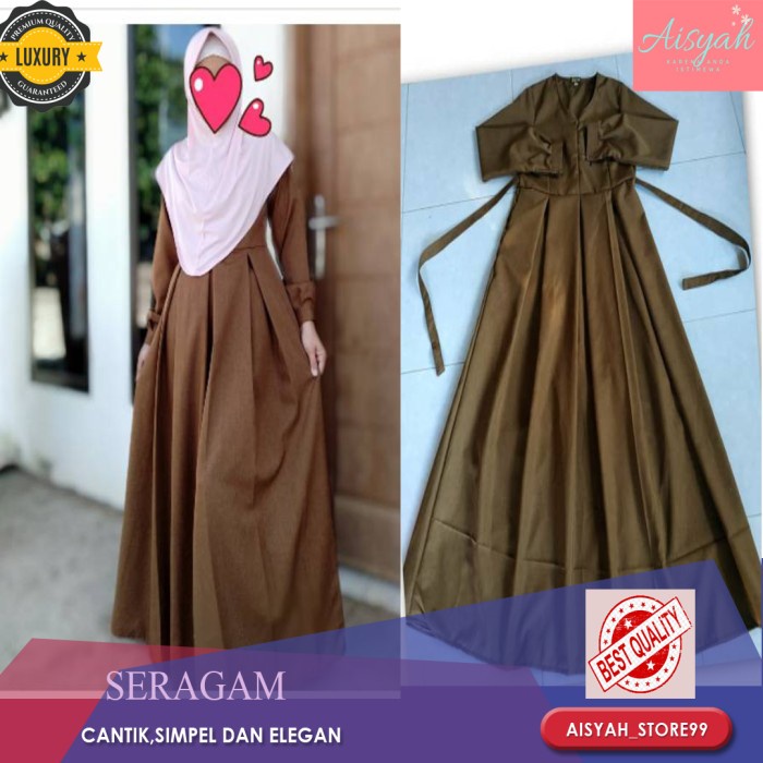 PREMIUM GAMIS KATUN POLOS/SERAGAM KERJA PNS PEMDA/BAJU GAMIS WANITA TERBARU