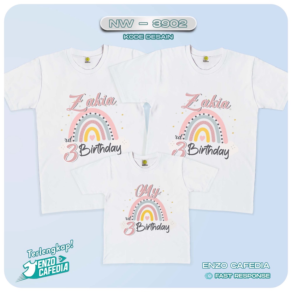Harga Paket Lebih Hemat | Baju Couple Keluarga | Kaos Family Ulang Tahun | Kaos Motif Boho Rainbow N