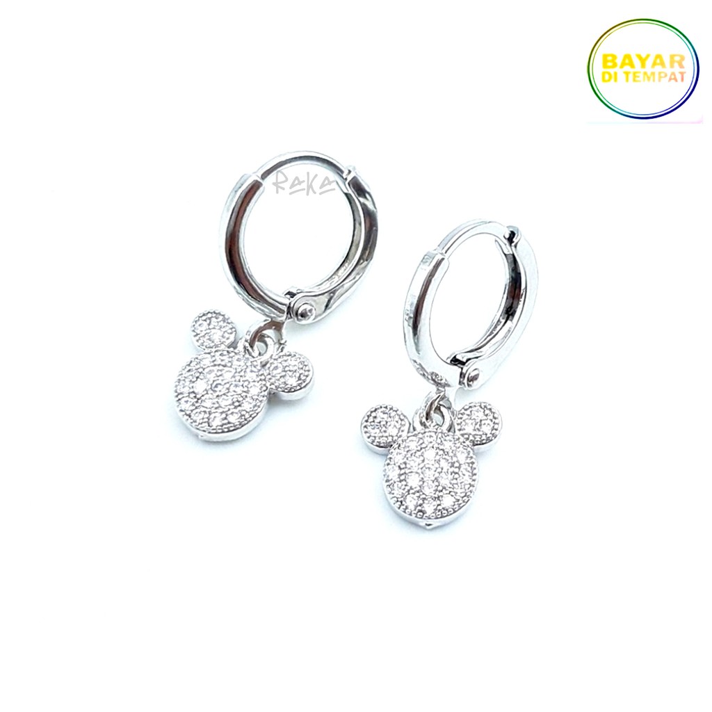 RAKA Acc - Anting Clip / Klip MICKEY Blink Xuping Silver Perhiasan Aksesoris Wanita 154