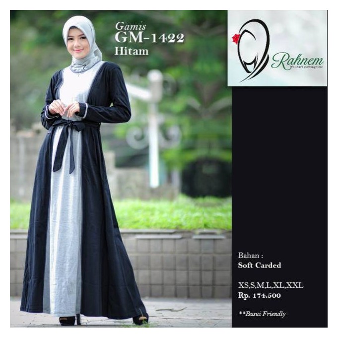 GAMIS GM 1422 HITAM ||  RAHNEM