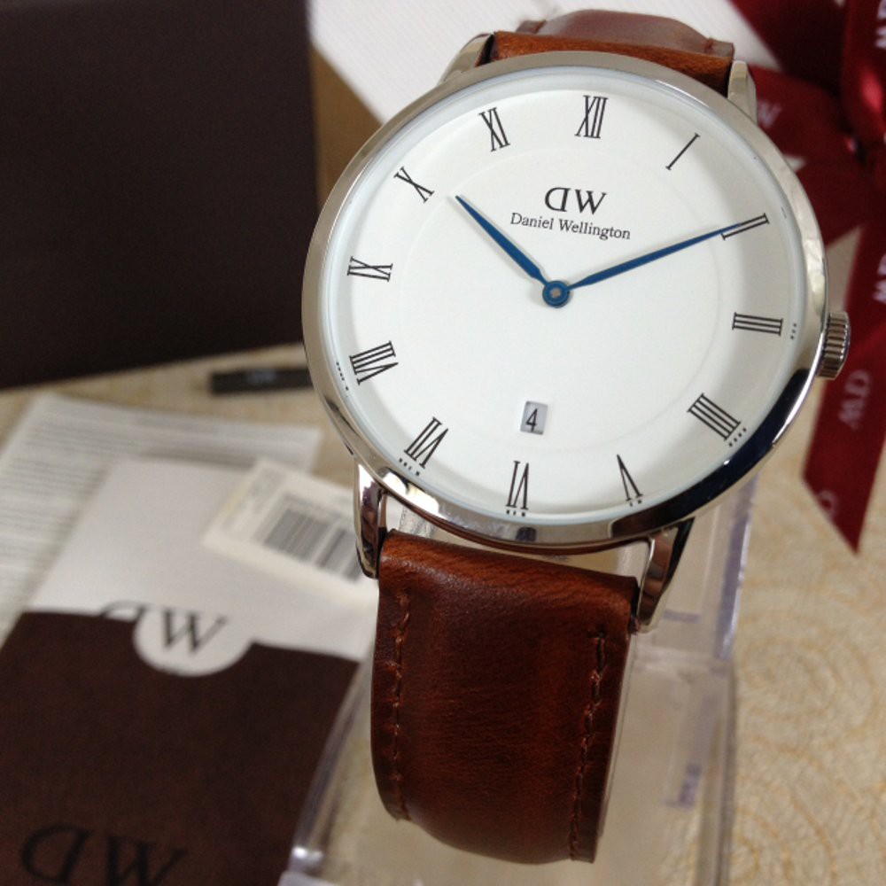 Jam Tangan Pria DW Dapper Brown Silver 38mm Original