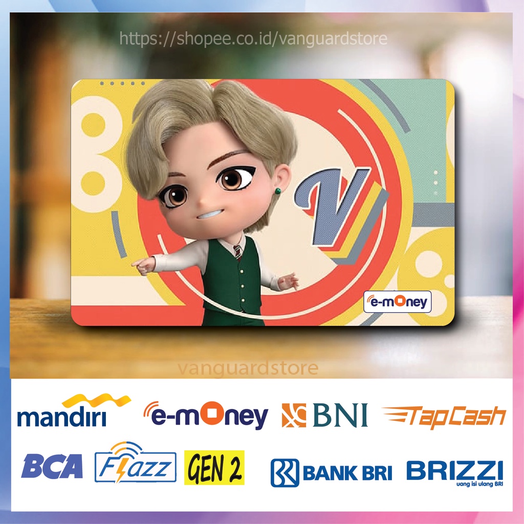 KARTU E MONEY E TOLL KOREA BTS KPOP V EMONEY MANDIRI FLAZZ BCA BNI TAPCASH BRIZZI BRI - 1 SISI