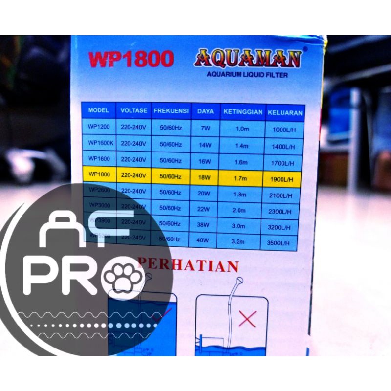 Promo Murah Pompa aquarium AQUAMAN WP 1800