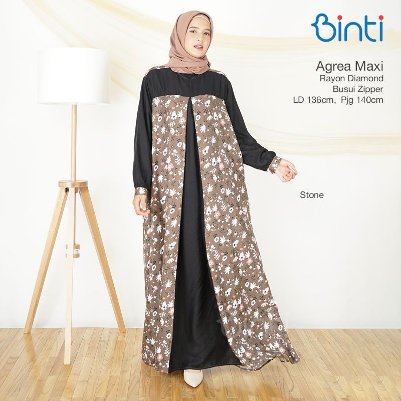 COD ORIGINAL BINTI GAMIS JUMBO ENDA FUNI ALBINA AGREA BUSUI JUMBO BIGSIZE LD 135 FIT XXXL GAMIS MUSLIM BIGSIZE MOTIF BUNGA-Agrea stone