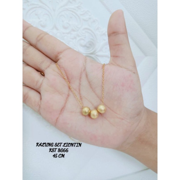 Kalung Titanium Wanita Bandul Bola Bola Fashionanable