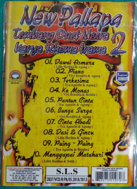 Vcd Original New Pallapa Tembang Duet Mesra Karya Rhoma Irama