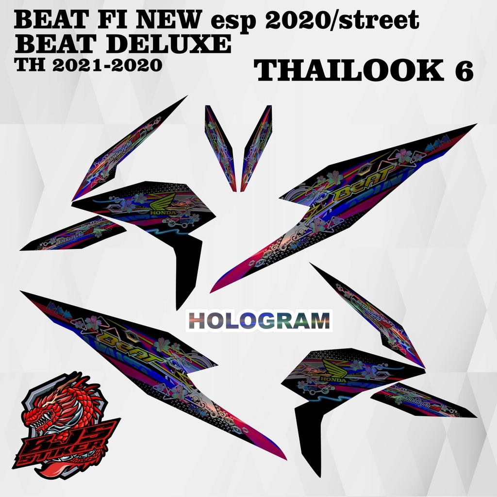 [COD] Stiker Sticker Striping hologram Beat fi New esp street Beat deluxe 2020-2022 thailook 6