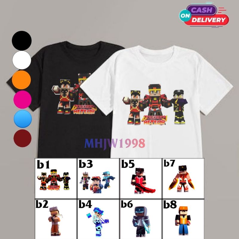 baju kaos anak  boboiboy minecraft anak boboiboy minecraft laki laki perempuan murah terbaru