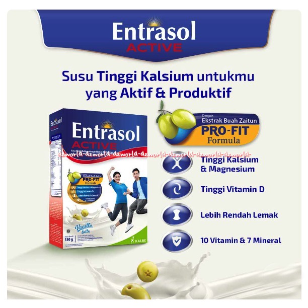 Entrasol Active Pro-fit Profit 160gr Rasa Vanilla Latte Mochaccino Susu Kalsium Untuk Remaja Rasa Vanila Mocha Cappucino Entrasoll Aktif