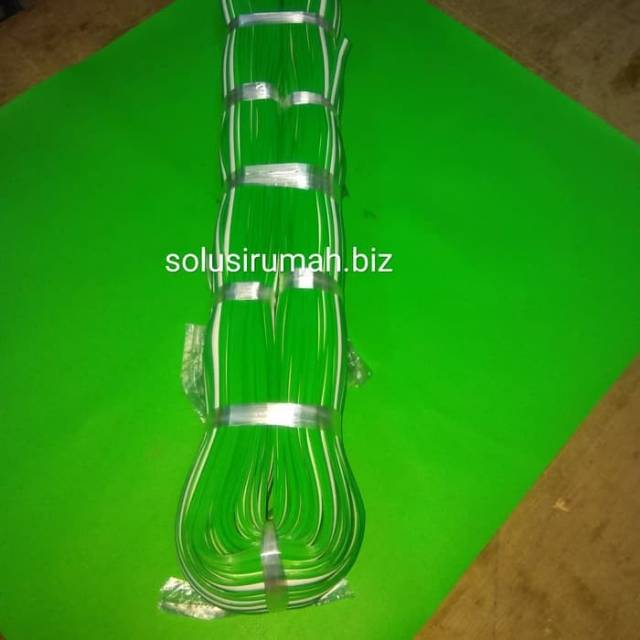 TALI ROTAN PE PLAT/JALI 12MM/IKAT +- 137M HIJAU PUTIH PLASTIK PVC/kg