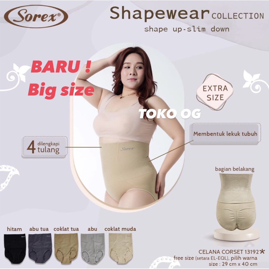 CELANA KORSET PELANGSING PERUT BADAN SOREX 13187 13192 BIGSIZE EXTRASIZE