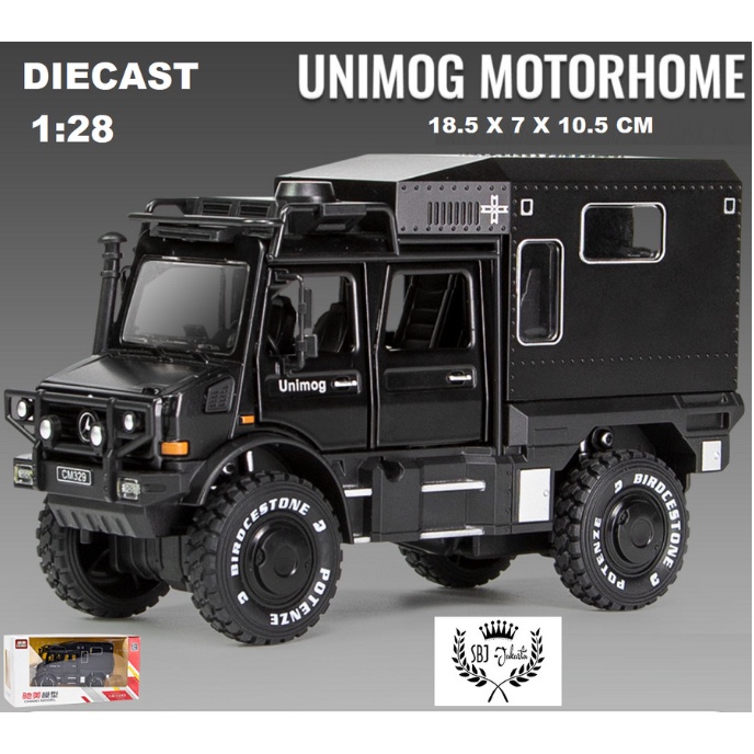 DIECAST MINIATUR MOBIL MERCEDES BENZ UNIMOG METAL SERIES SKALA 1:28