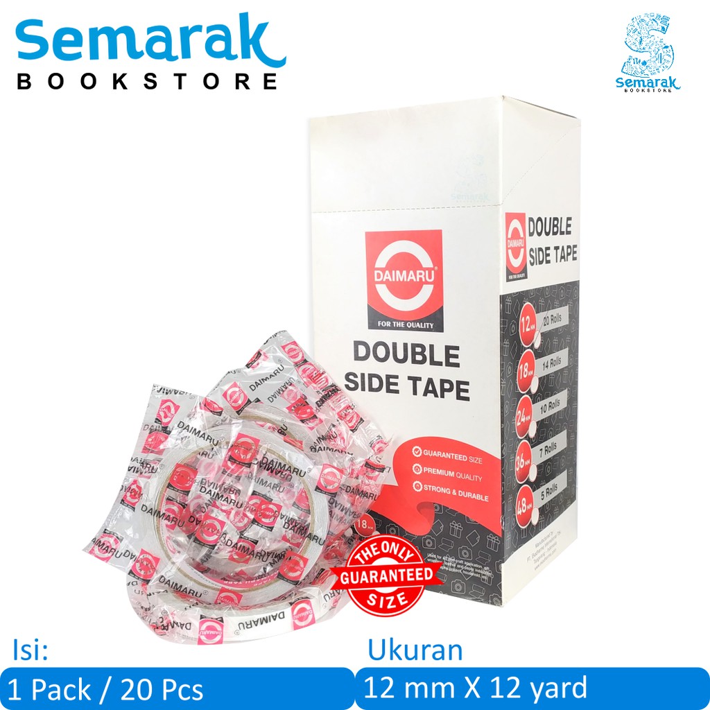 

Daimaru Double Side Tape 12 mm x 12 Yard [1 Pack / 20 Tape]