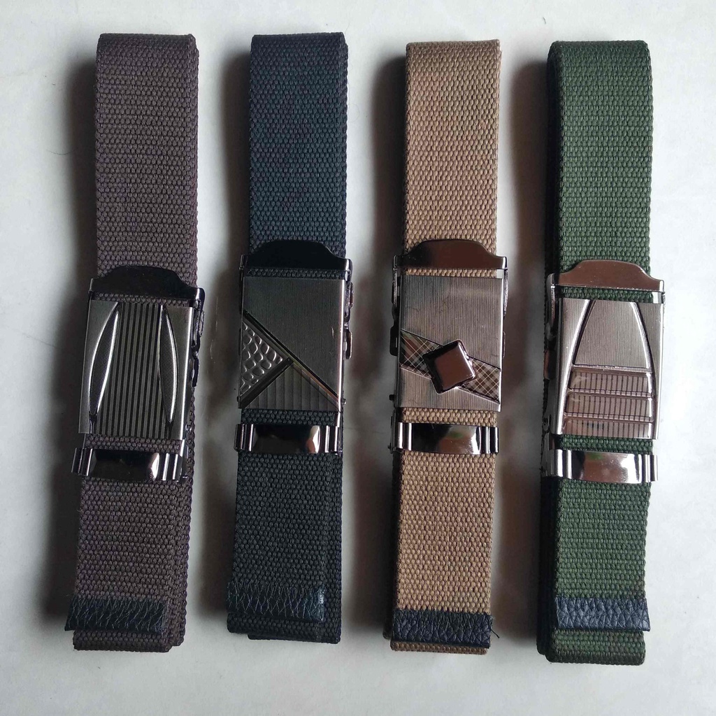 Ikat Pinggang Pria Wanita Kanvas Katun Model Jepit Kode S016