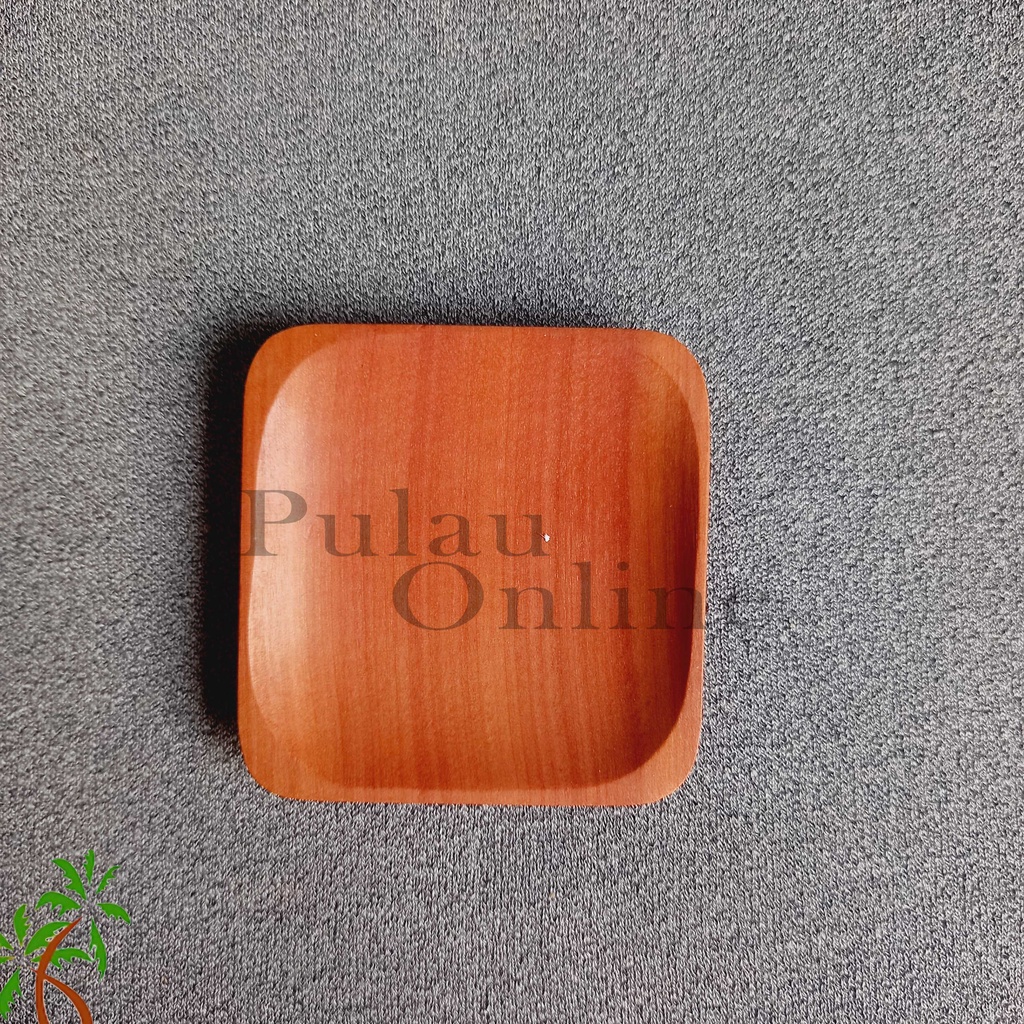 Pulau Online Piring Kayu Kecil - Piring Sambal Kayu - Piring Saos Kayu