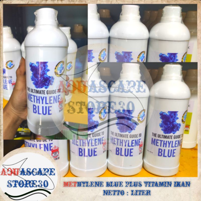 methylene blue plus vit C 1 liter / methylene blue / obat biru ikan / obat ikan / obat biru / methyl