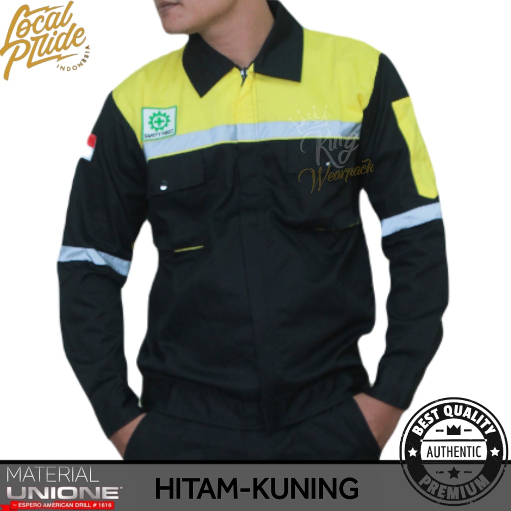 Baju Kerja Safety k3/ Wearpack Safety/ Wearpack Atasan Baju Seragam Proyek Lengan Panjang Warna Hita