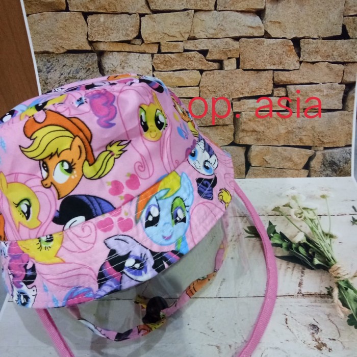 ahza terlaris Face shiled bayi dan anak/bucket face shield - little pony, size s