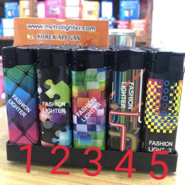 Mancis Korek Api Gas Cetek Magnet Motif Metro Lighter F-011B