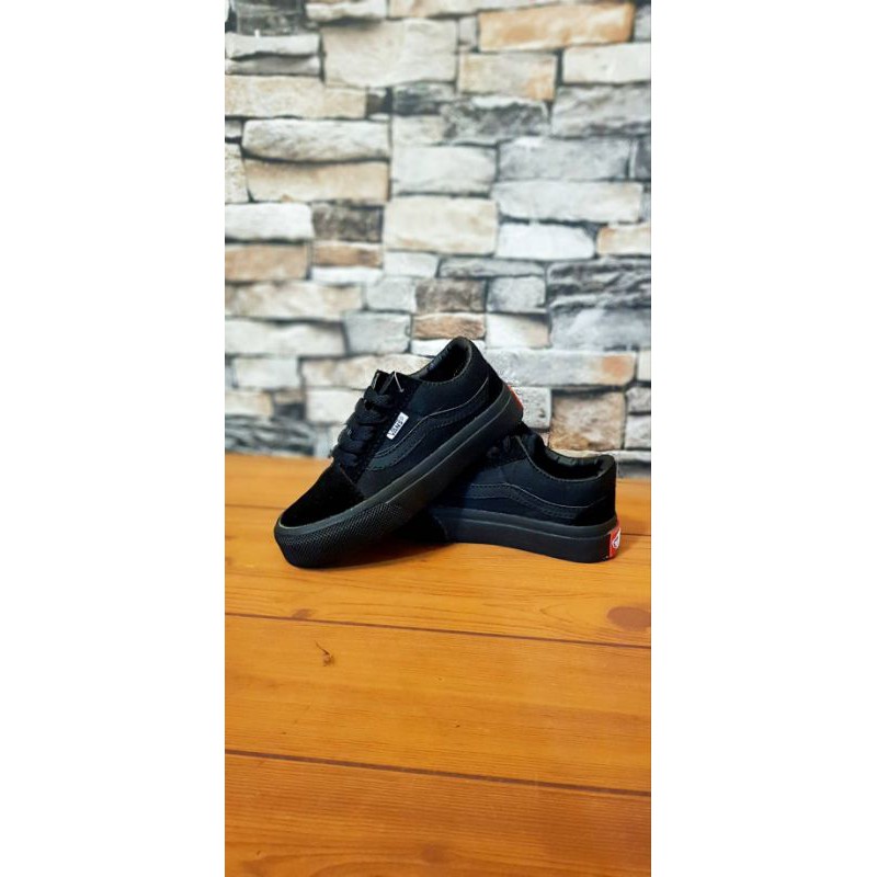 SEPATU ANAK VANS FULL BLACK PREMIUM QUALITY VANS OLDSKOOL KIDS FULL BLACK