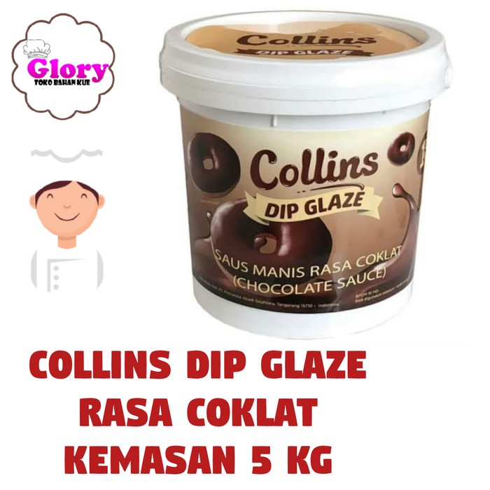 

collins dip glaze 5kg coklat / topping donat/ topping kue