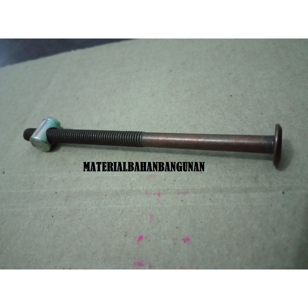 Mur Baut Ligna JCBC M 6 x 75 mm Knock Down Bolt HItam Kepala Kunci L Mur Baut Furniture