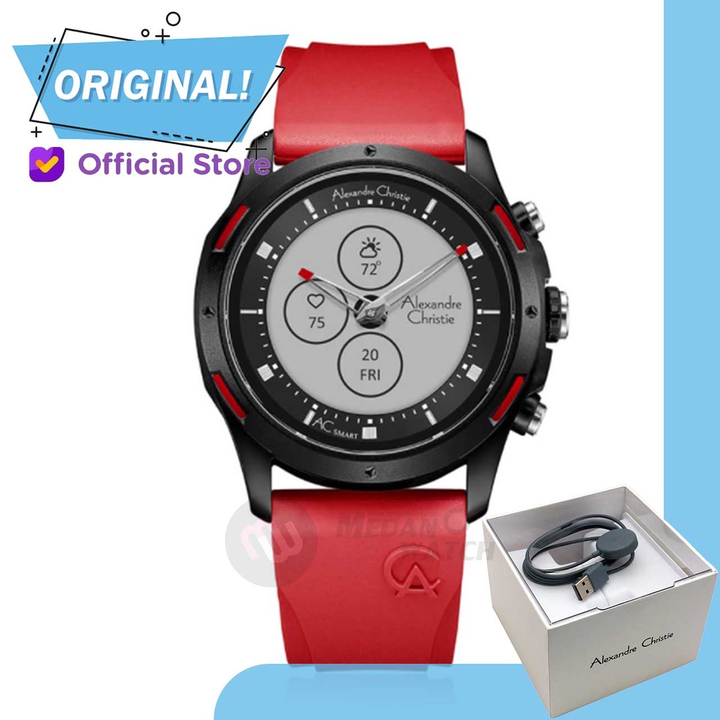 Jam Tangan Pria Smartwatch Alexandre Christie S002MF ACS002 AC S002 MF S002 MFRIPBARE Original Garan