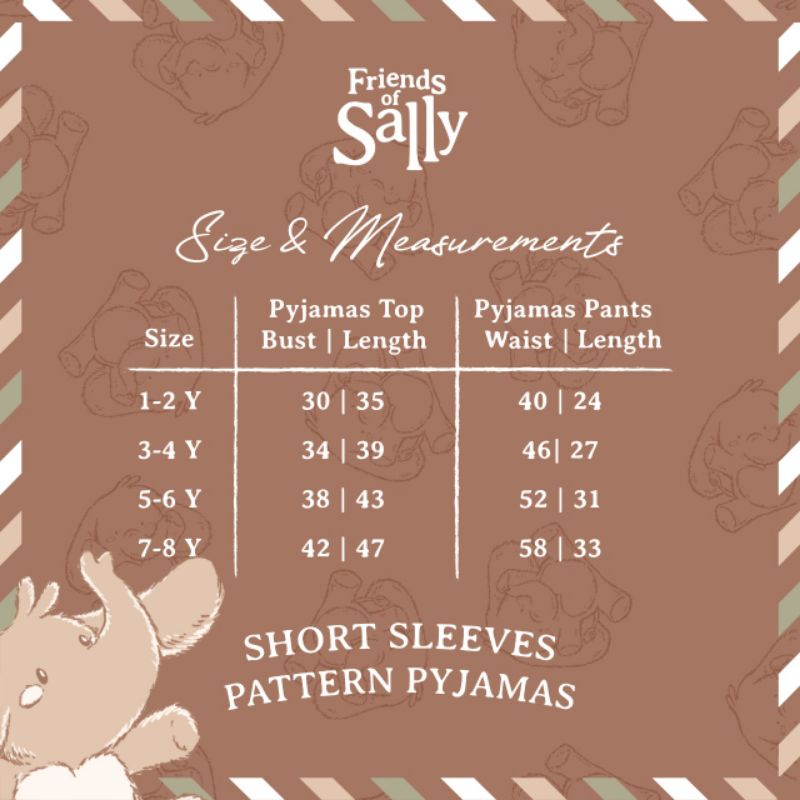 Bamboo Short Sleeves Pattern Pyjamas - Friends Of Sally