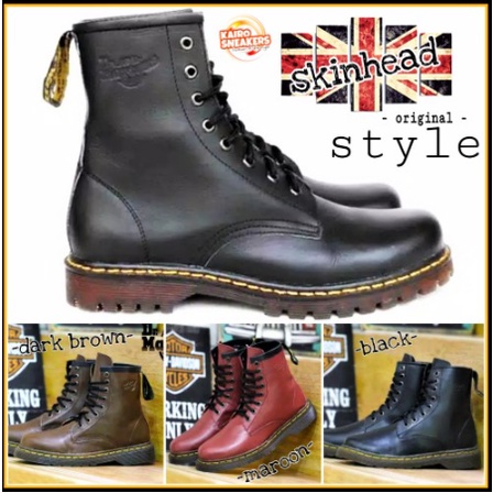 PROMO !! Boots High Shoes Pria dr martens docmart DM high 8 inchi hiking touring hitam bisa cod