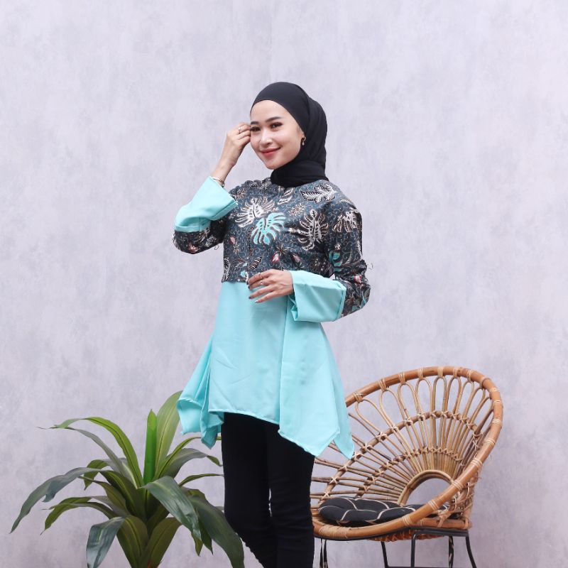 blouse batik wanita modern /atasan batik wanita kerja/baju batik wanita modern/atasan batik kerja wanita/batik wanita tangan panjang/baju batik wanita kantor/baju seragam batik wanita terlaris/kemeja batik wanita