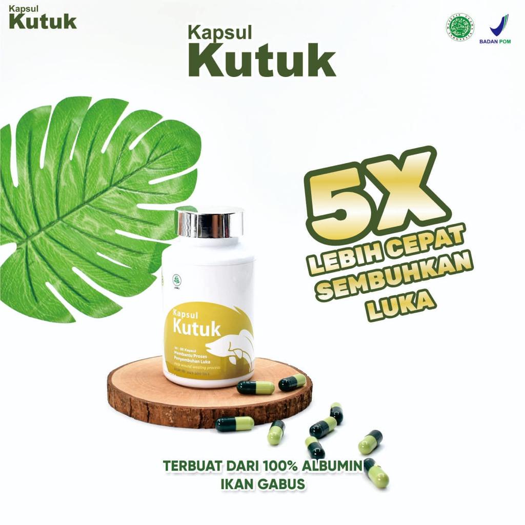 Promo KAPSUL KUTUK Ekstrak Albumin Ikan Gabus Original / Pengering Luka Diabetes &amp; Operasi Bekas Luka Cepat Kering / Pelancar Asi Booster