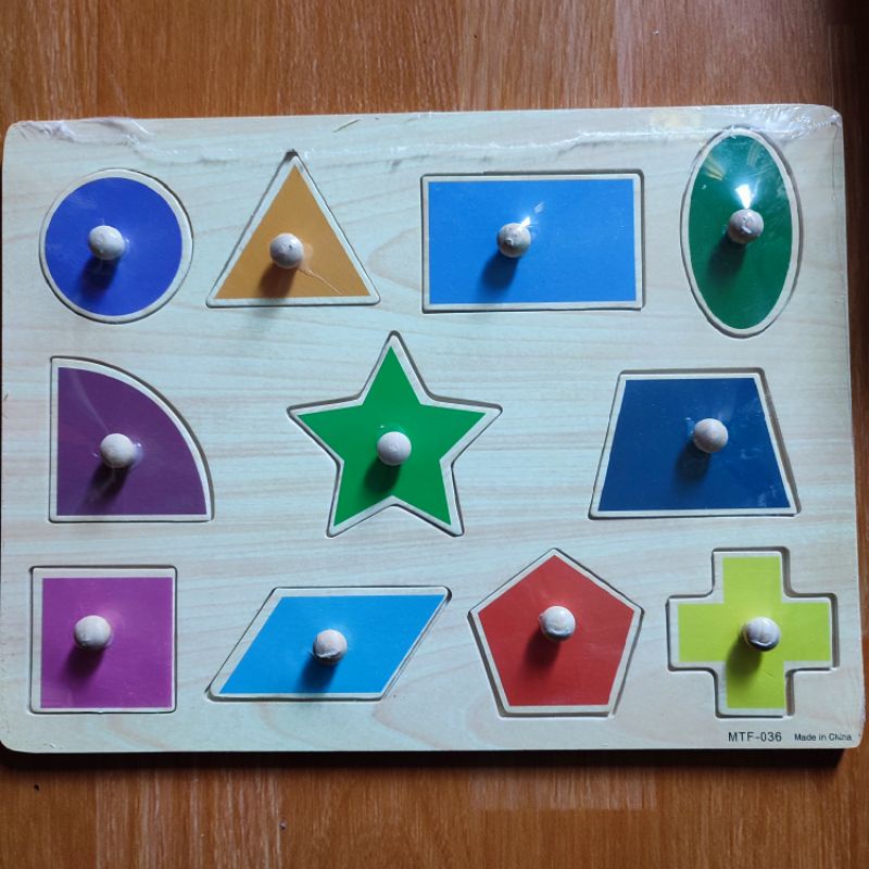 JIGSAW PUZZLE KAYU KNOB MAINAN KAYU EDUKASI EDUKATIF ANAK BAYI BALITA 1 TAHUN MURAH COD FREE BUBBLE-Bentuk 036