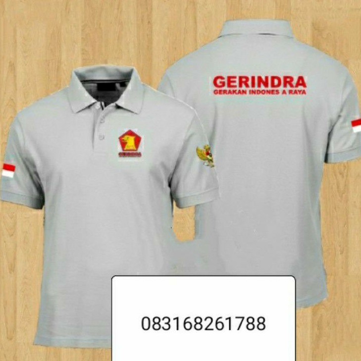 Kaos partai Gerindra kaos kerah partai Gerindra baju Gerindra baju partai Gerindra kaos polo Gerindr
