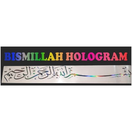 CUTTING STICKER MOBIL KALIGRAFI BISMILLAH HOLOGRAM