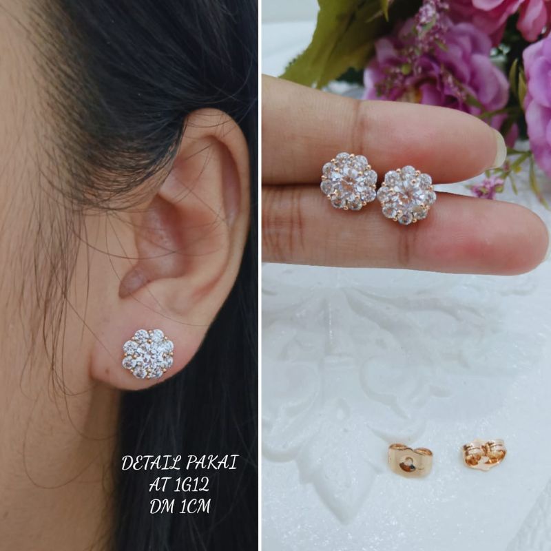 ANTING TITANIUM WANITA ANTING TINDIK WANITA ANTI KARAT MODEL IMITASI BERLIAN ANTI KARAT