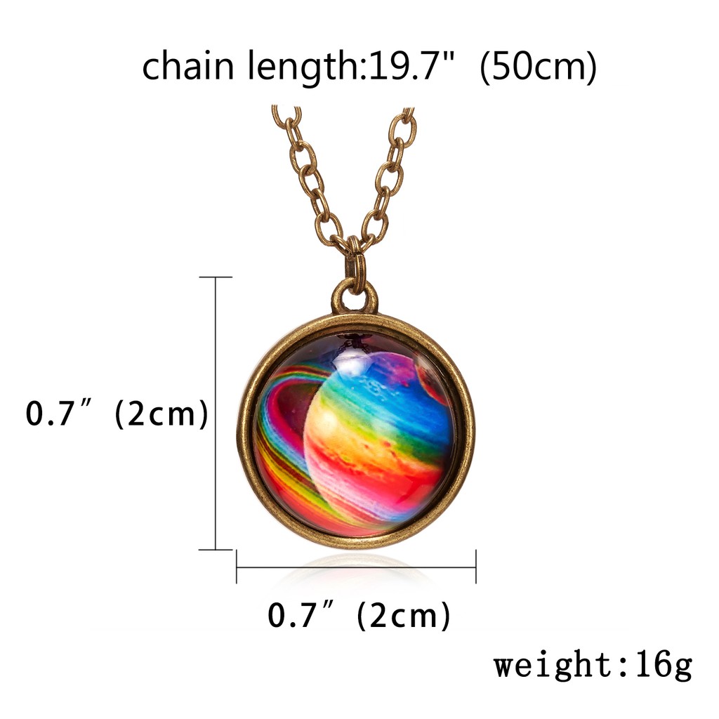 12 models Galaxy Nebula Universe Luminous Double-sided Retro Pendant Necklace Unisex Jewelry