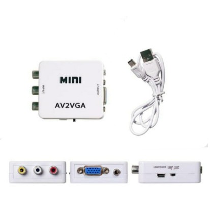 AV to VGA Konverter RCA to VGA Video Converter Full HD High Resolution