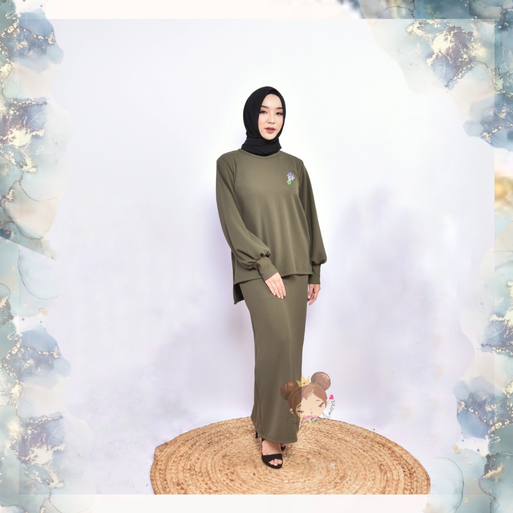 Vana Set Knit Rok Span - Army