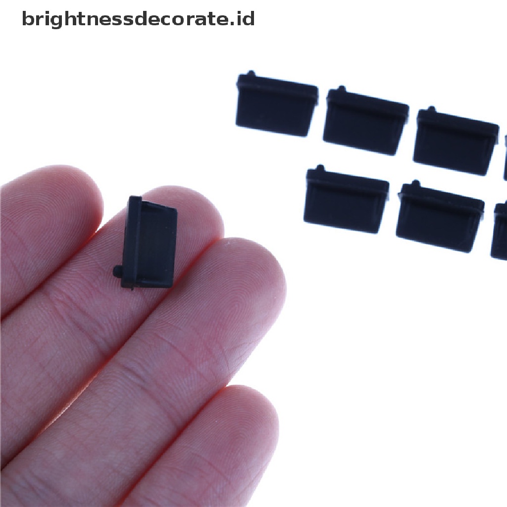 10 Pcs Plug Stopper Pelindung USB Female Tipe A Bahan Karet Warna Hitam Anti Debu