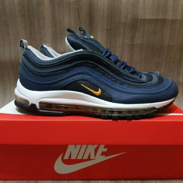 TERMURAH Sepatu Nike Air Max 97 Navy Gold SNEAKERS RUNNING ORIGINAL IMPORT