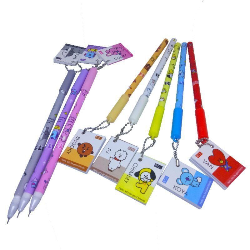 

Pulpen / 1pcs Pulpen gel / Pulpen gel dengan notes / pulpen karakter BT21
