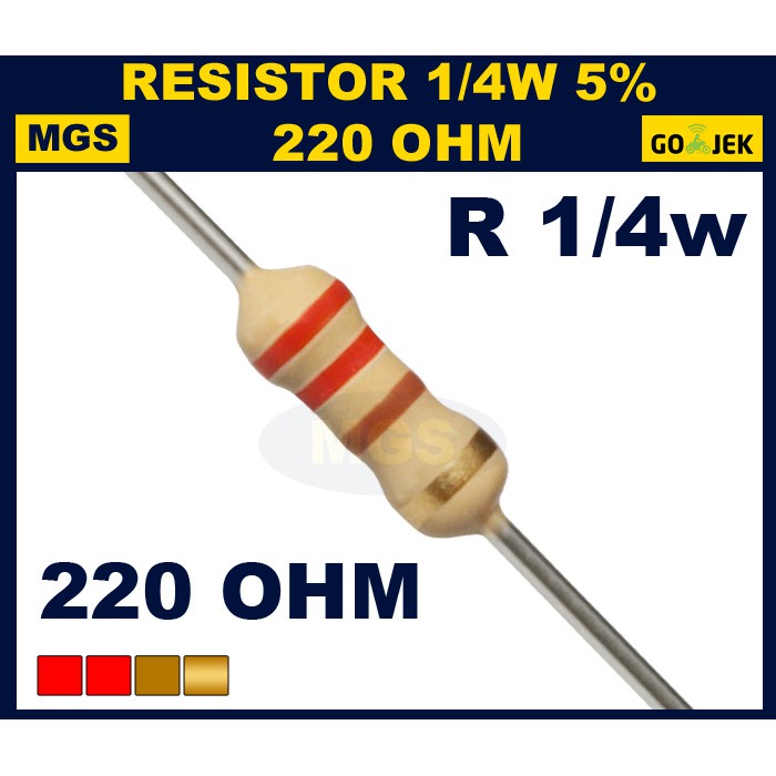 RESISTOR 1/4W 220 OHM 5% 500PCS