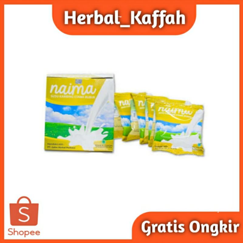 Susu Kambing Etawa Naima Bubuk plus propolis Asli 100% Original POM  BPOM 1 Box iai 10 sachet