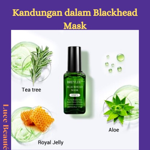 Breylee Step 1 Blackhead Remover Mask &amp; Step 2 Pore Serum Masker Pengangkat Komedo Masker Ajaib