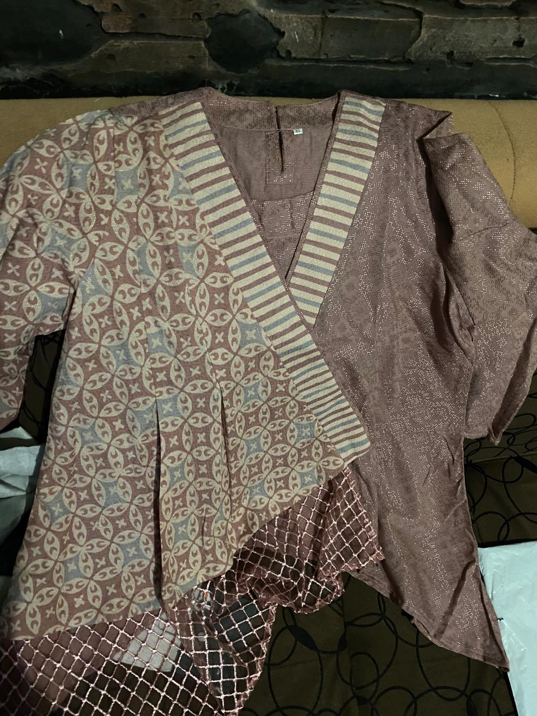 Atasan Batik Wp 141 Ungu Blouse Wanita Kerja Modern