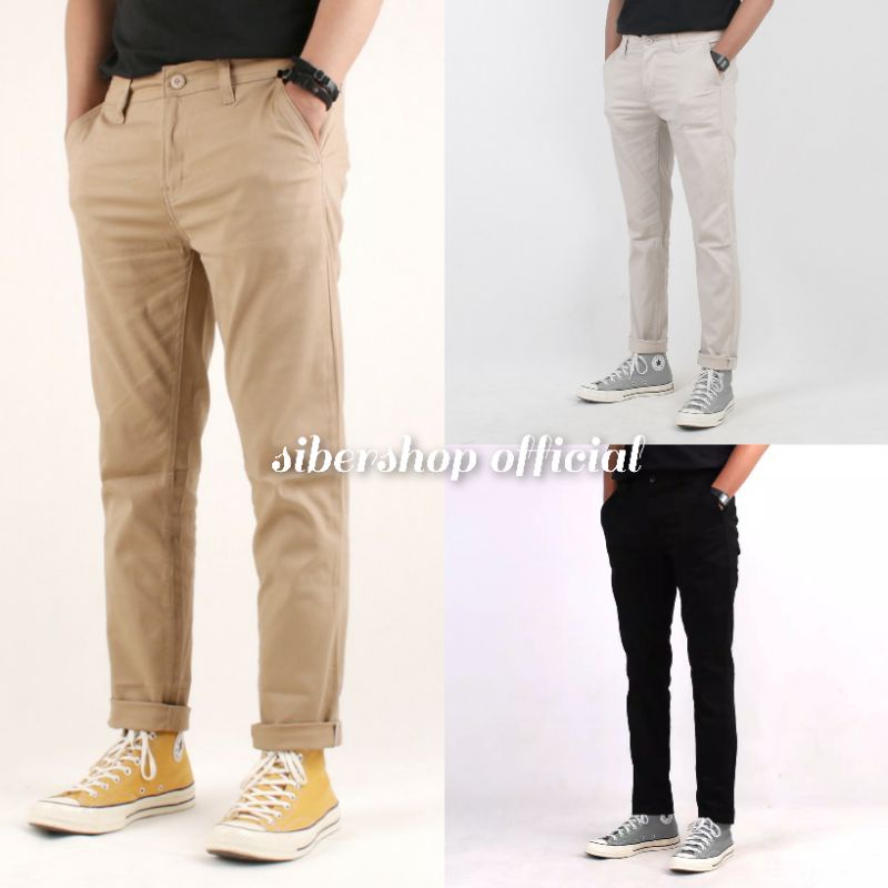 Celana Panjang Chino Pria Slimfit Premium Quality Size 27-38 COD