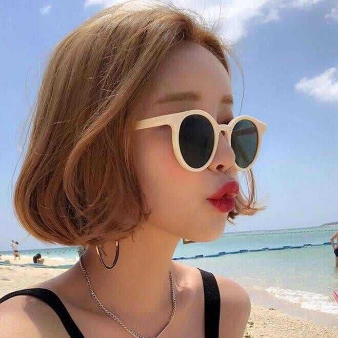 【CT】［Bayar di Tempat］Korean Fashion Kaca Mata Bulat Plastik Kacamata  Wanita/Pria Sunglasses