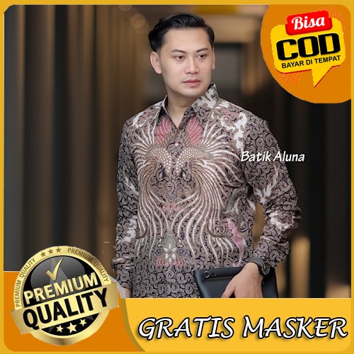 Baju Batik Pria Lengan Panjang PREMIUM Modern Full Furing Kemeja Batik Original Solo PCW 013