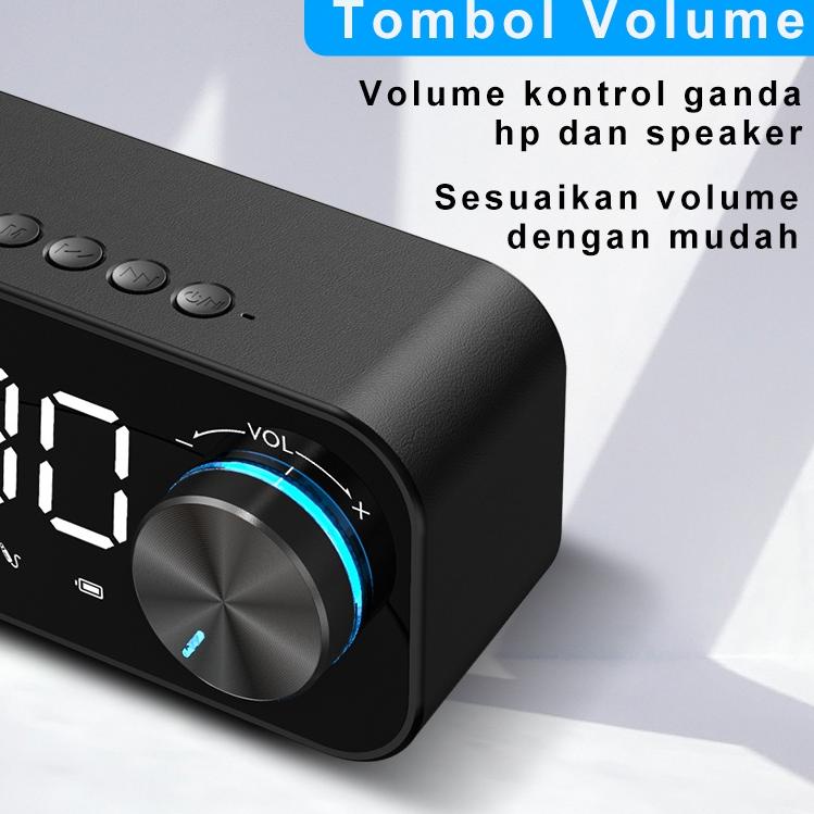 Serbuuuu.. ColorCoral Lampu Speaker Bluetooth Portable Bass Jam Alarm Clock LED Display Spiker Bluet
